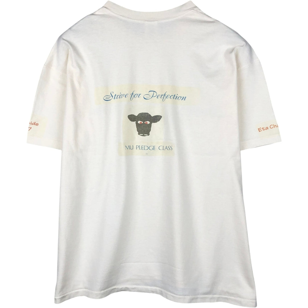 90'S Stafford College T-shirt, Men's XL equivalent, Vintage cotton pale white type Vintage Second Hand