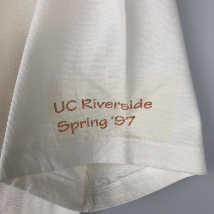 90'S Stafford College T-shirt, Men's XL equivalent, Vintage cotton pale white type Vintage Second Hand
