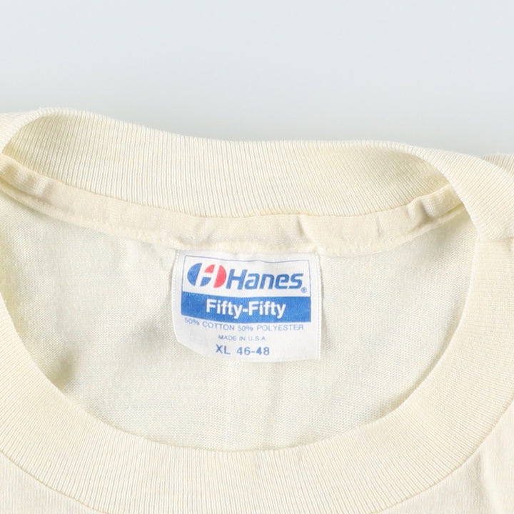 80'S Hanes Fifty-Fifty Blue Tag Fish Pattern Animal T-Shirt Made in USA Men's XL Equivalent Vintage cotton unbleached Vintage Second Hand