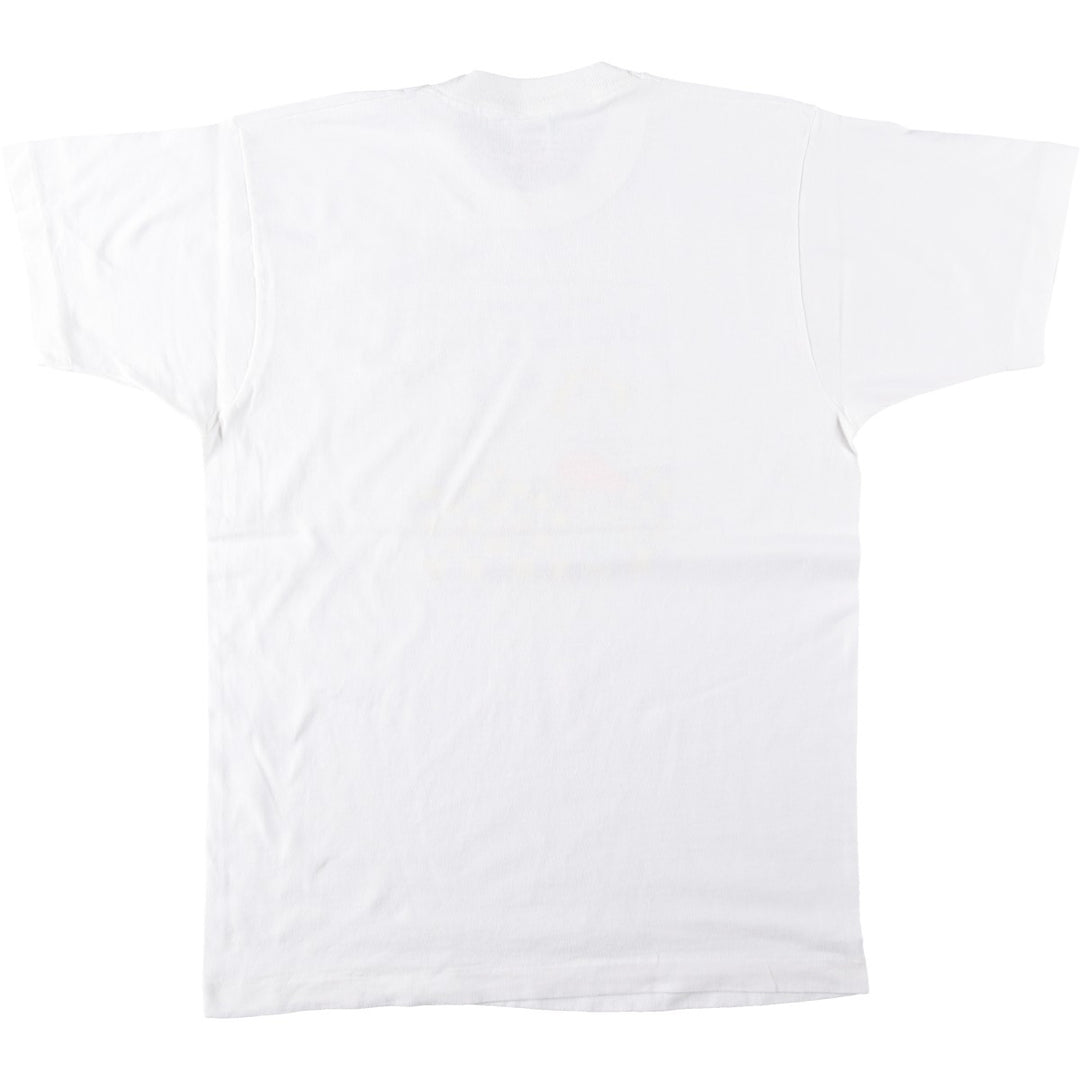 Fruit of the Loom Carousel Creations Tomassi Print T-Shirt, Made in USA, Men's Size L (approx.), Vintage cotton white type Vintage Second Hand