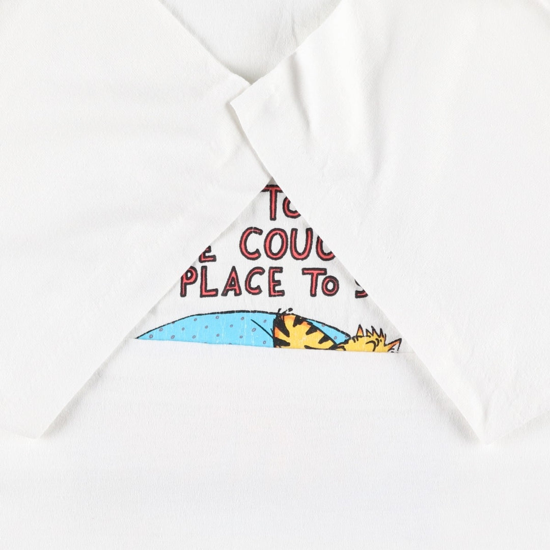 90'S Shoebox Greetings Dad Joke Print T-Shirt, Made in USA, Men's Size L (Equivalent), Vintage polyester white type Vintage Second Hand