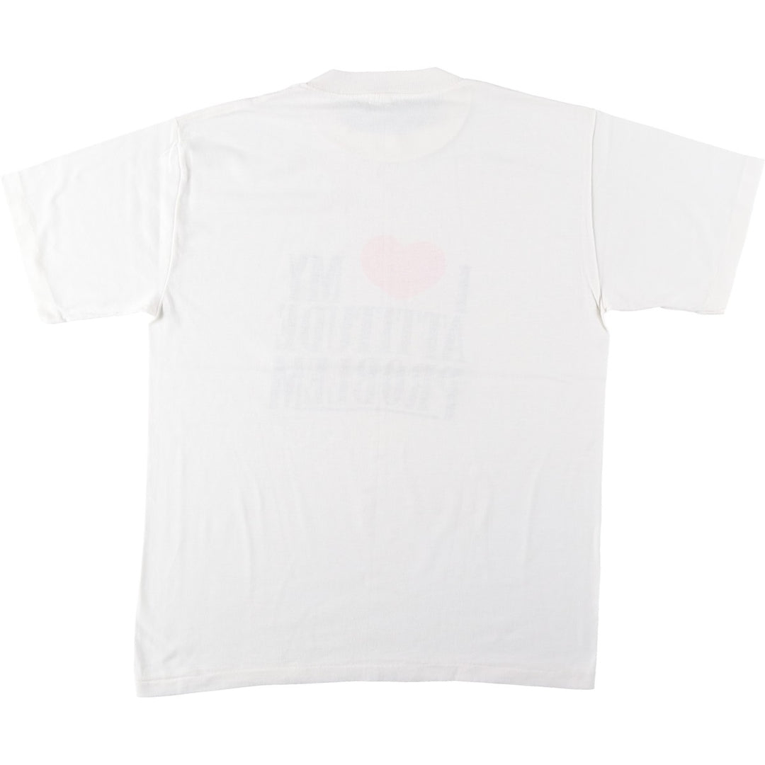 90'S Shoebox Greetings Print T-Shirt, Made in USA, Men's XL equivalent, Vintage polyester white type Vintage Second Hand