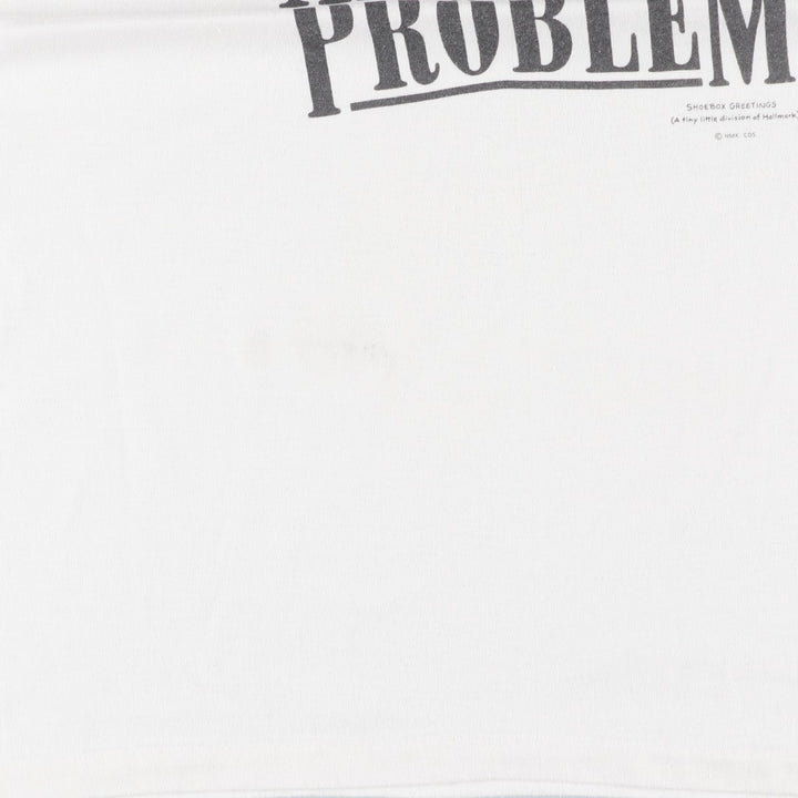 90'S Shoebox Greetings Print T-Shirt, Made in USA, Men's XL equivalent, Vintage polyester white type Vintage Second Hand