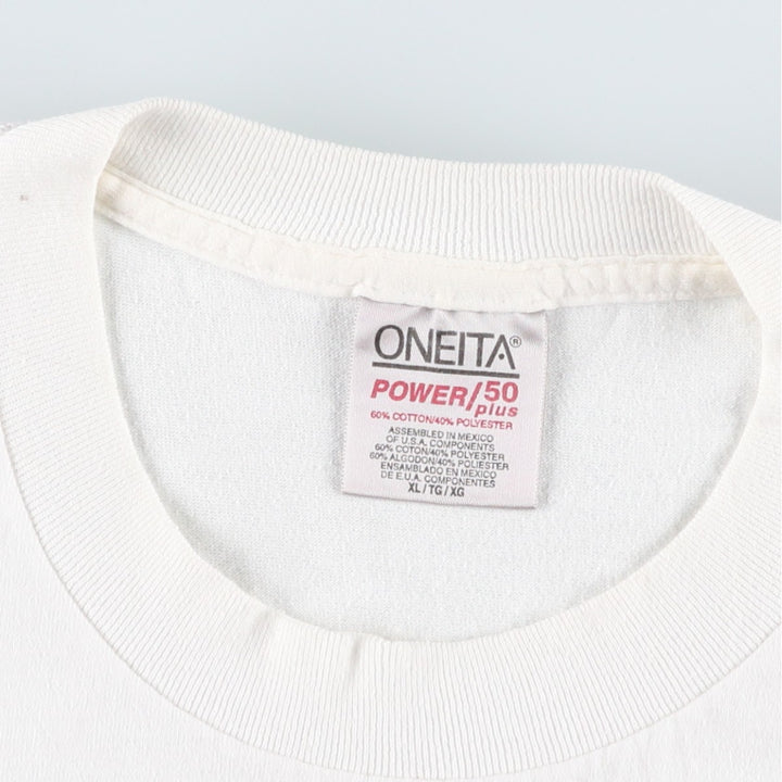 90'S ONEITA SMF Blood Centers Message Print T-Shirt, Men's XL (approx.), Vintage cotton white type Vintage Second Hand