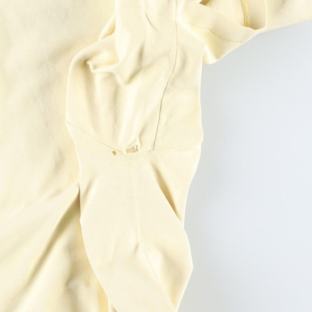 90'S Hanes BEEFY-T Message Print T-shirt Made in USA Men's L Size Vintage cotton yellow type Vintage Second Hand