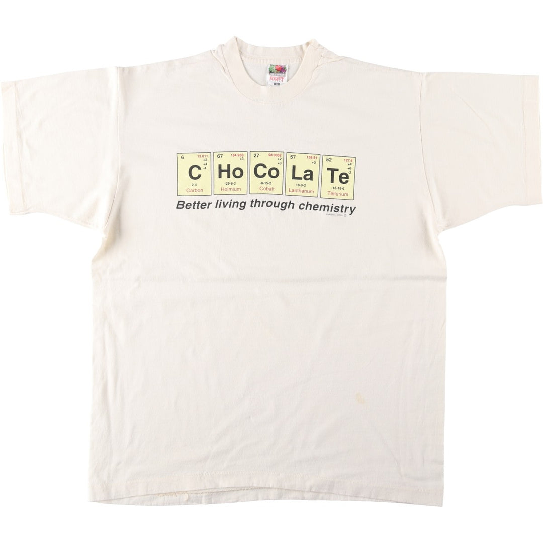 90'S Fruit of the Loom Heavy Cotton Printed T-Shirt, Men's XL, Vintage cotton unbleached Vintage Second Hand