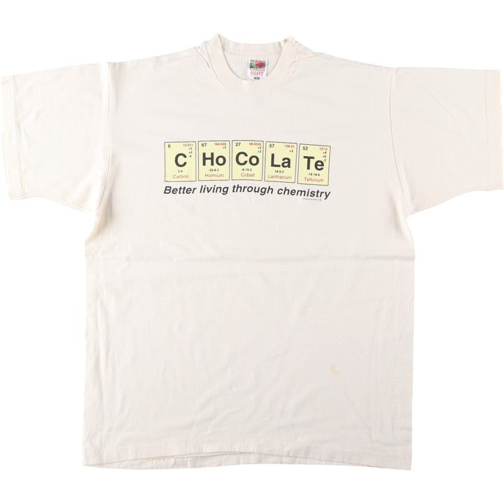 90'S Fruit of the Loom Heavy Cotton Printed T-Shirt, Men's XL, Vintage cotton unbleached Vintage Second Hand