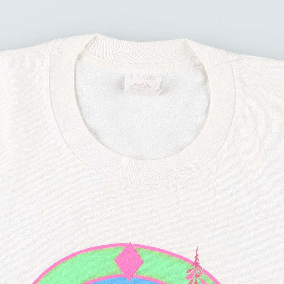 90'S Fruit of the Loom BEST Alaska Wildflowers Floral Art T-Shirt, Made in USA, Men's XL equivalent, Vintage cotton white type Vintage Second Hand