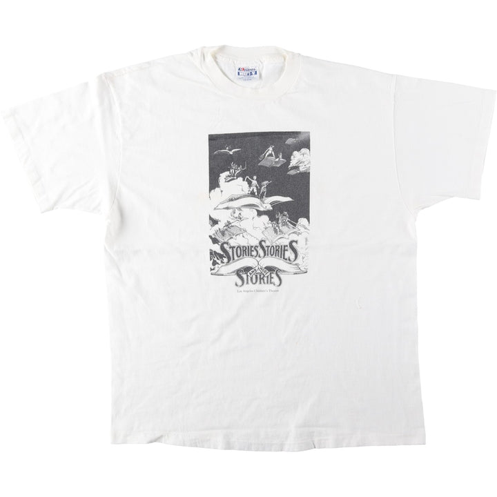 90'S Hanes Los Angeles Children's Theatre Art T-shirt, Made in USA, Men's Size L (approx.), Vintage cotton white type Vintage Second Hand