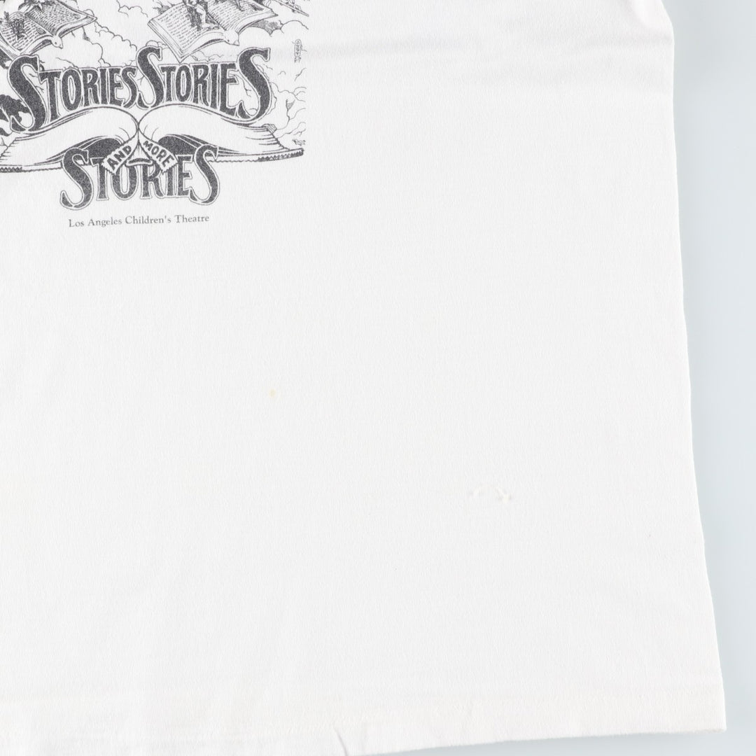 90'S Hanes Los Angeles Children's Theatre Art T-shirt, Made in USA, Men's Size L (approx.), Vintage cotton white type Vintage Second Hand