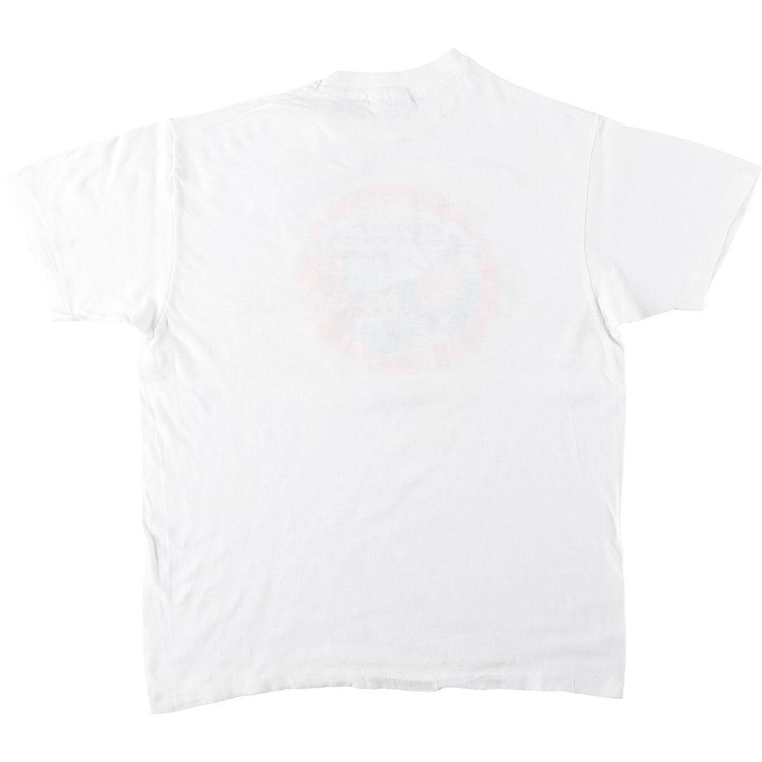 80'S Hanes Couch Potato Art T-Shirt, Made in USA, Men's Size L (approx.), Vintage cotton white type Vintage Second Hand