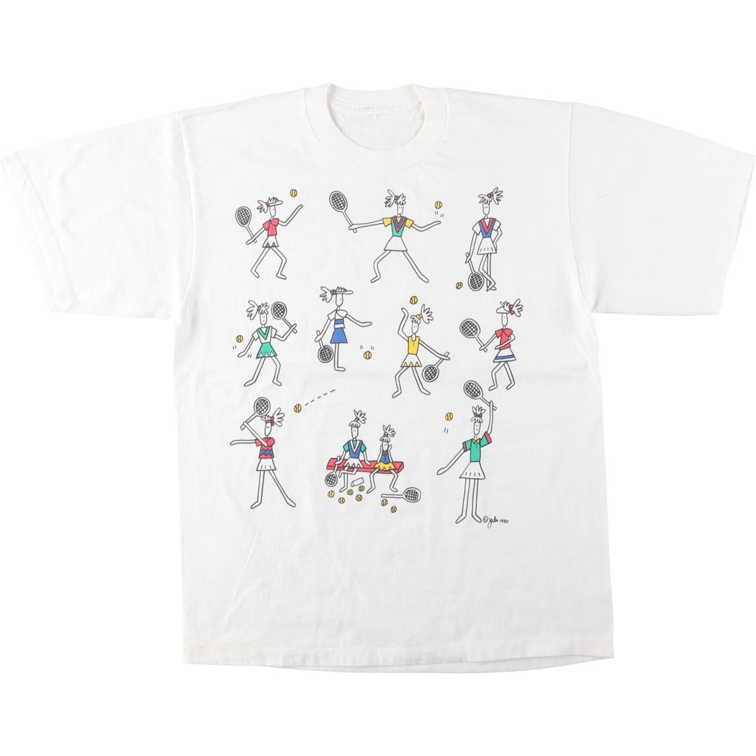 90'S Vintage Art T-Shirt, Men's Size Medium unclear white type Vintage Second Hand
