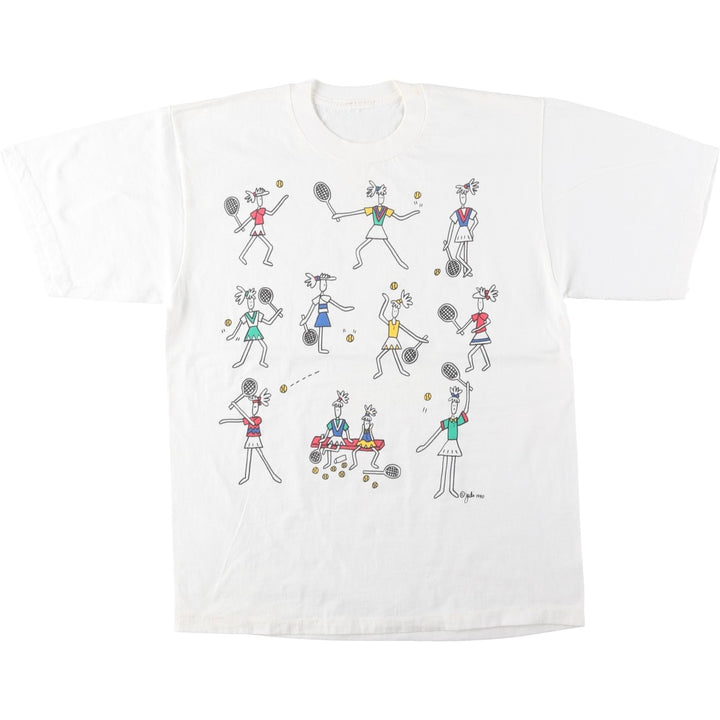 90'S Vintage Art T-Shirt, Men's Size Medium unclear white type Vintage Second Hand