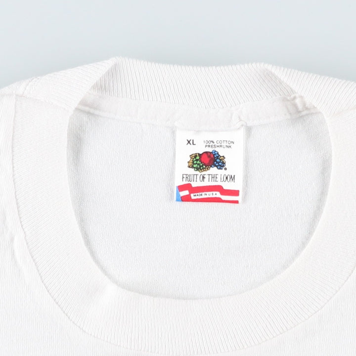 80'S Fruit of the Loom The Leash Print T-Shirt, Made in USA, Men's XL equivalent, Vintage cotton white type Vintage Second Hand