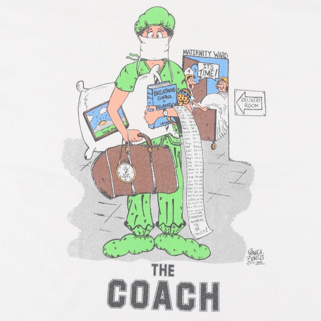 90'S Fruit of the Loom print T-shirt, Made in USA, Men's XL cotton white type Vintage Second Hand