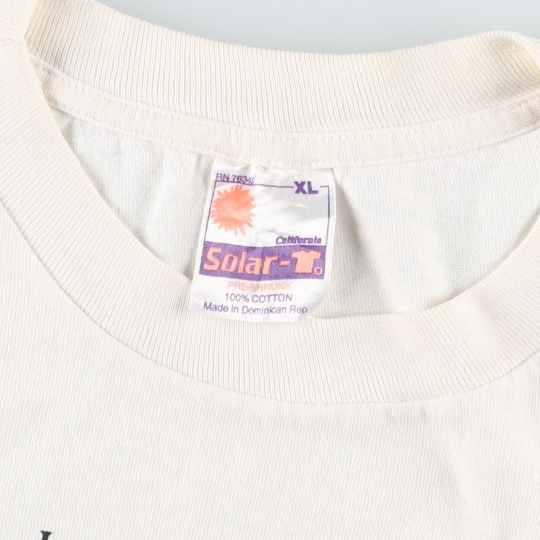 90'S Solar-T Crocodile Pattern Art T-Shirt, Men's XL (approx.), Vintage cotton white type Vintage Second Hand