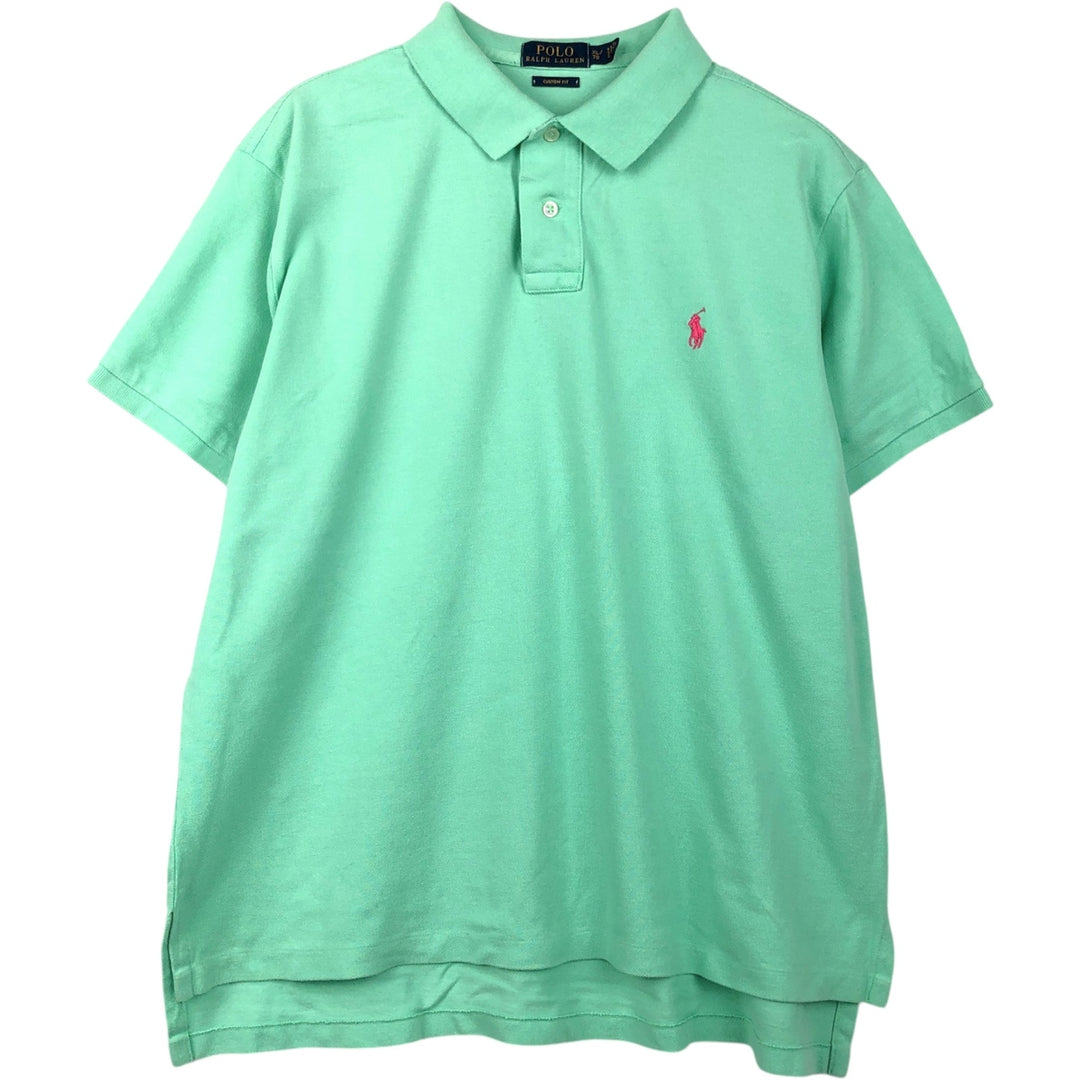 Ralph Lauren POLO RALPH LAUREN CUSTOM FIT short sleeve polo shirt men's XL equivalent cotton Mint green Vintage Second Hand