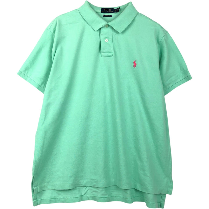 Ralph Lauren POLO RALPH LAUREN CUSTOM FIT short sleeve polo shirt men's XL equivalent cotton Mint green Vintage Second Hand