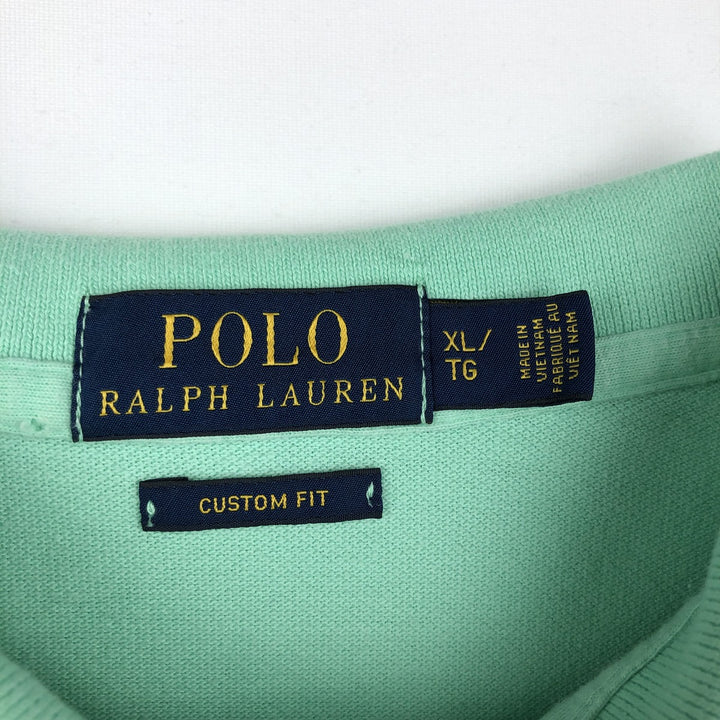 Ralph Lauren POLO RALPH LAUREN CUSTOM FIT short sleeve polo shirt men's XL equivalent cotton Mint green Vintage Second Hand