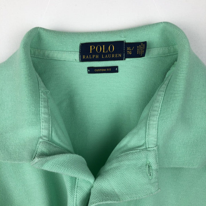 Ralph Lauren POLO RALPH LAUREN CUSTOM FIT short sleeve polo shirt men's XL equivalent cotton Mint green Vintage Second Hand