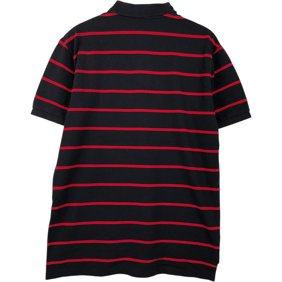 Ralph Lauren POLO RALPH LAUREN CLASSIC FIT short sleeve striped polo shirt men's M size cotton black type Vintage Second Hand