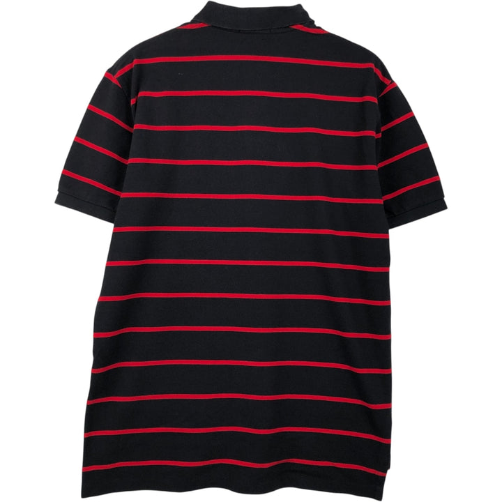 Ralph Lauren POLO RALPH LAUREN CLASSIC FIT short sleeve striped polo shirt men's M size cotton black type Vintage Second Hand