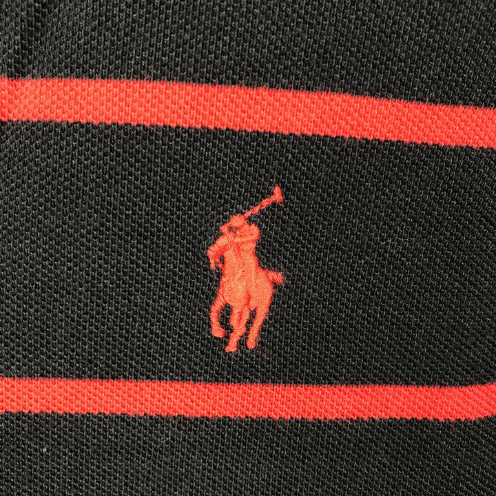 Ralph Lauren POLO RALPH LAUREN CLASSIC FIT short sleeve striped polo shirt men's M size cotton black type Vintage Second Hand