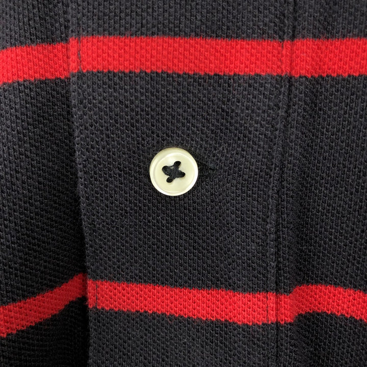 Ralph Lauren POLO RALPH LAUREN CLASSIC FIT short sleeve striped polo shirt men's M size cotton black type Vintage Second Hand