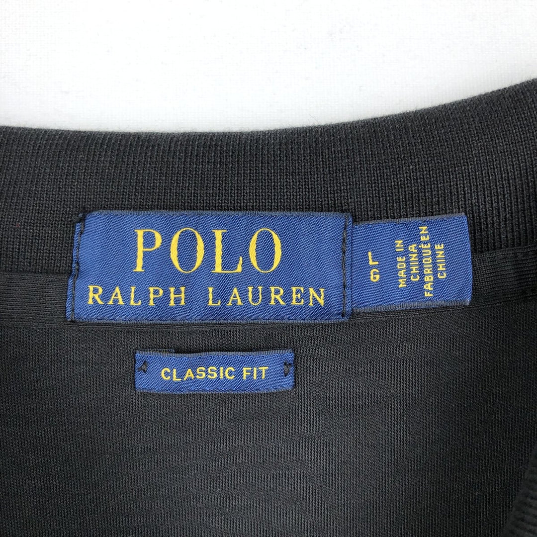 Ralph Lauren POLO RALPH LAUREN CLASSIC FIT short sleeve polo shirt for men size L cotton black type Vintage Second Hand