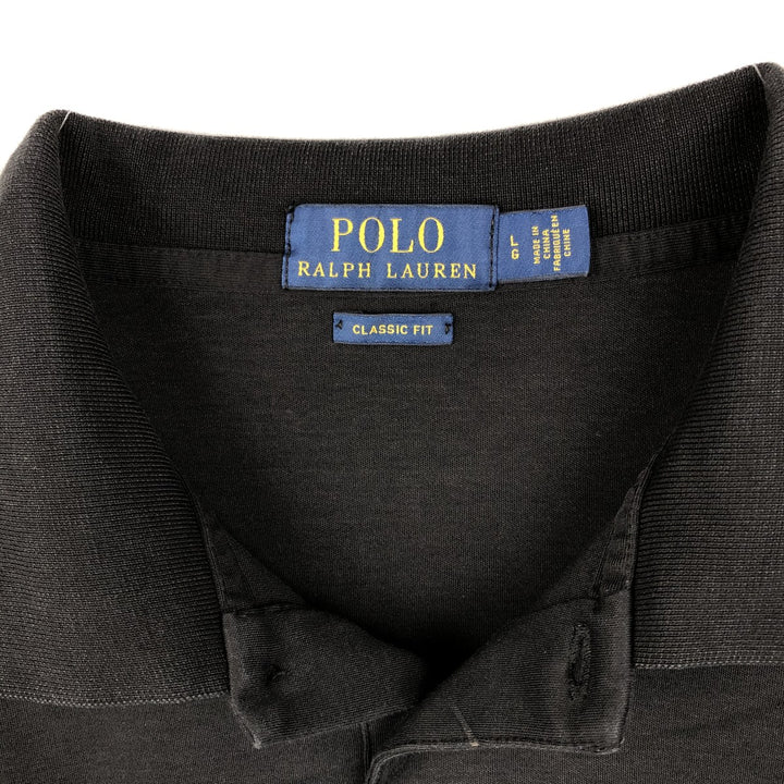 Ralph Lauren POLO RALPH LAUREN CLASSIC FIT short sleeve polo shirt for men size L cotton black type Vintage Second Hand