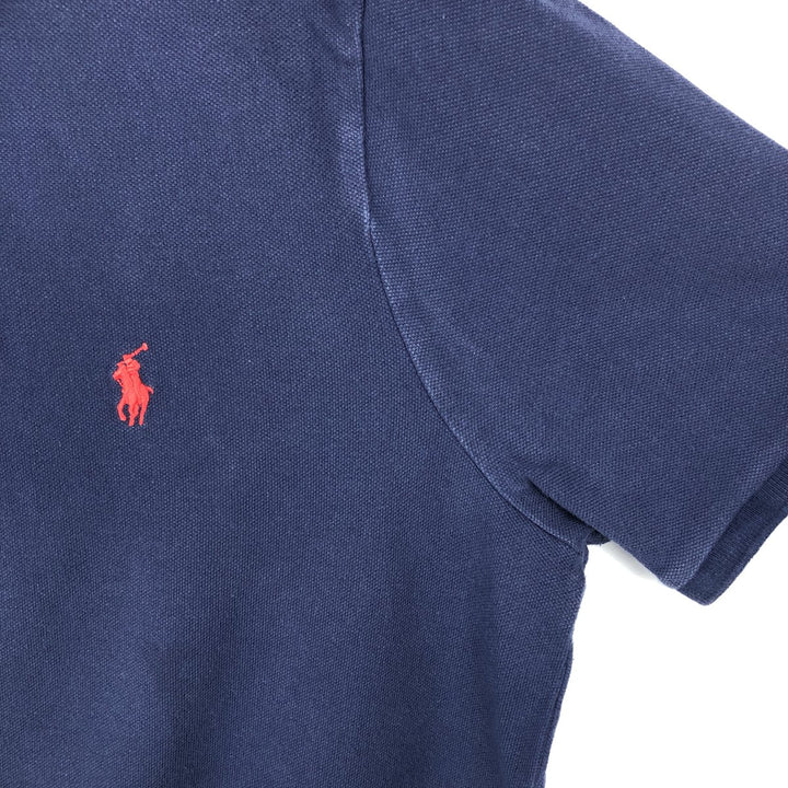 Ralph Lauren POLO RALPH LAUREN CLASSIC FIT short sleeve polo shirt, men's size M cotton navy blue type Vintage Second Hand