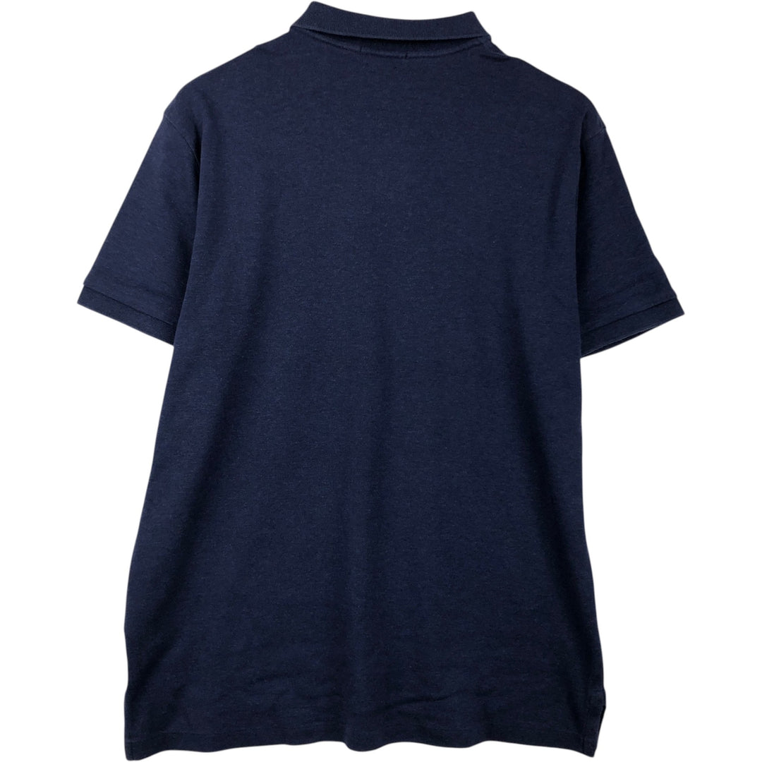 Ralph Lauren POLO RALPH LAUREN CUSTOM SLIM FIT short sleeve polo shirt, men's size L cotton navy blue type Vintage Second Hand