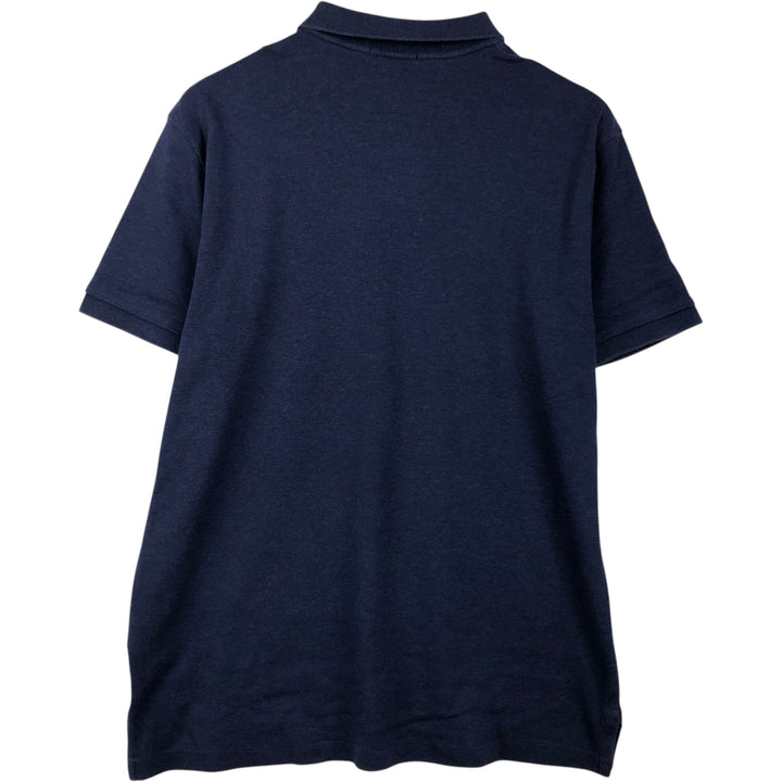 Ralph Lauren POLO RALPH LAUREN CUSTOM SLIM FIT short sleeve polo shirt, men's size L cotton navy blue type Vintage Second Hand