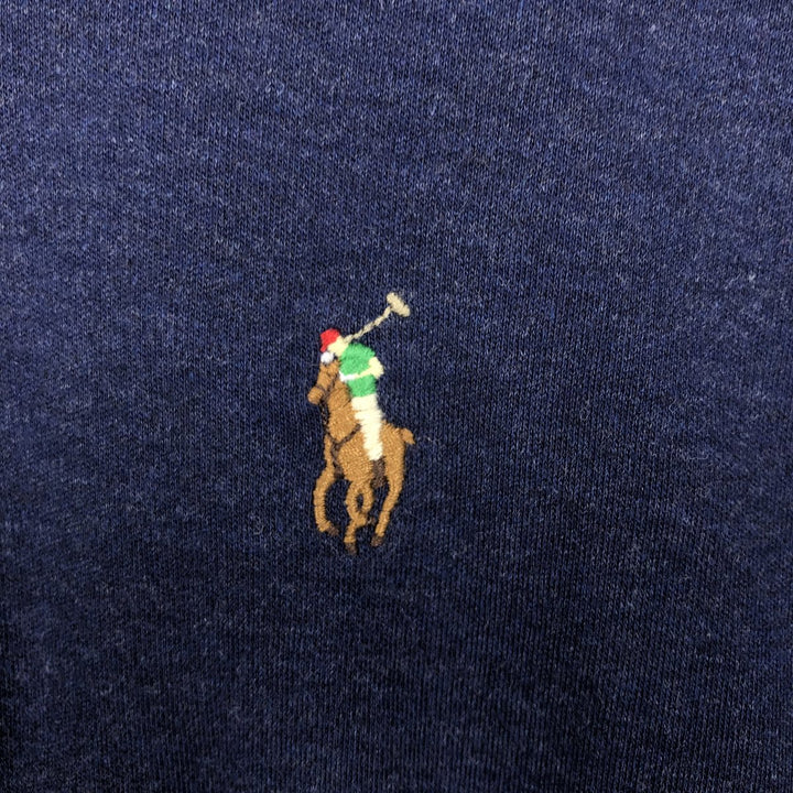 Ralph Lauren POLO RALPH LAUREN CUSTOM SLIM FIT short sleeve polo shirt, men's size L cotton navy blue type Vintage Second Hand