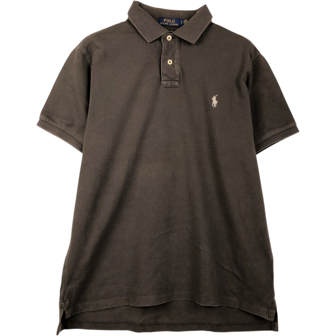 Ralph Lauren POLO RALPH LAUREN CUSTOM SLIM FIT short sleeve polo shirt, men's size L cotton brown type Vintage Second Hand