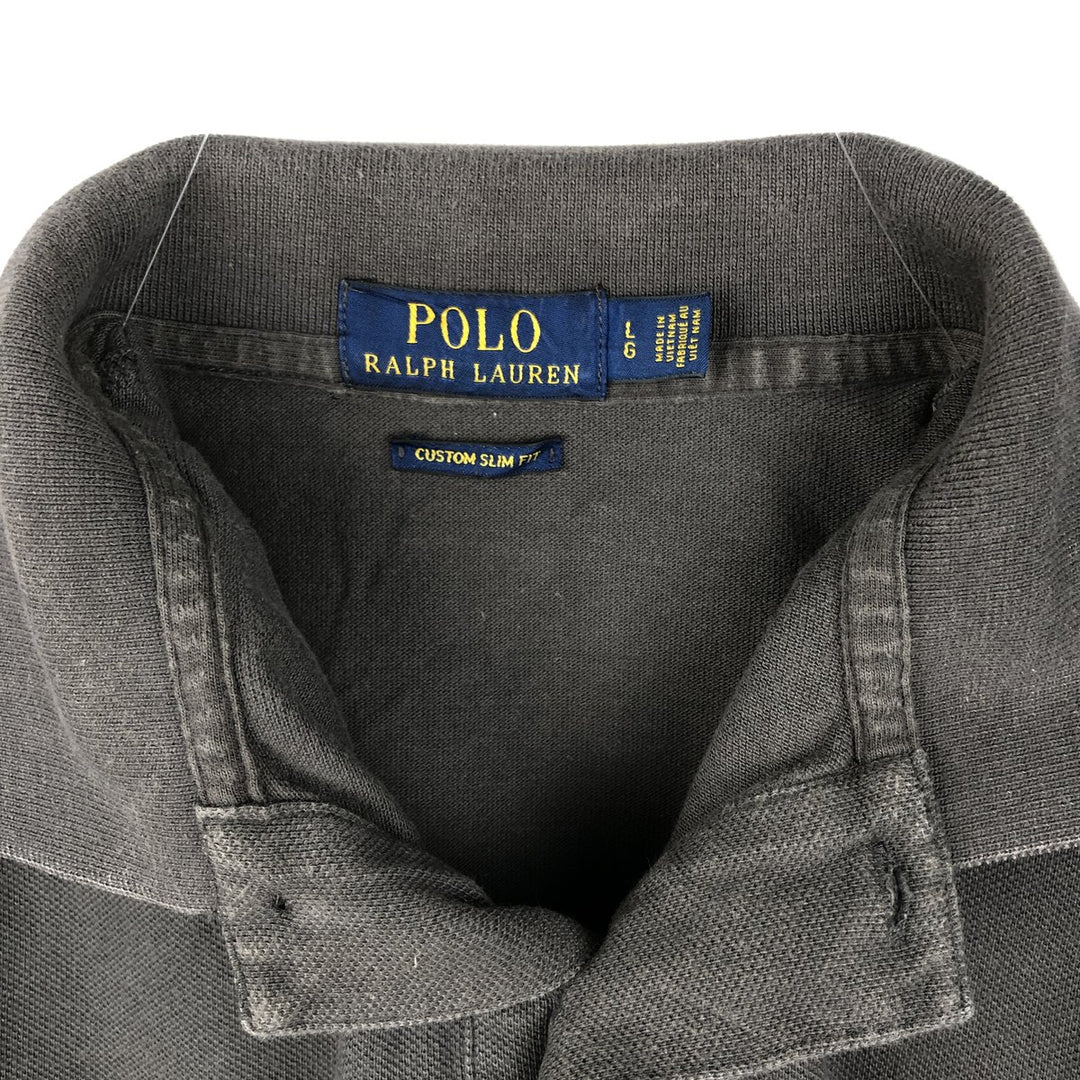 Ralph Lauren POLO RALPH LAUREN CUSTOM SLIM FIT short sleeve polo shirt, men's size L cotton brown type Vintage Second Hand