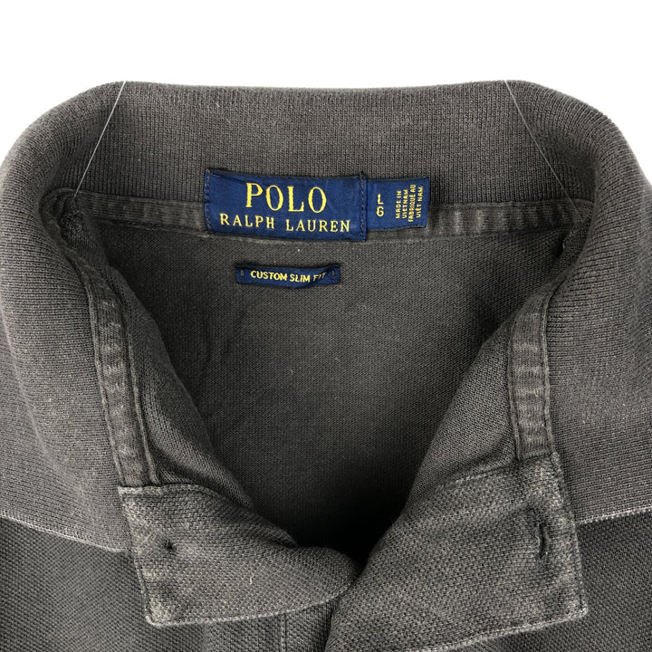 Ralph Lauren POLO RALPH LAUREN CUSTOM SLIM FIT short sleeve polo shirt, men's size L cotton brown type Vintage Second Hand
