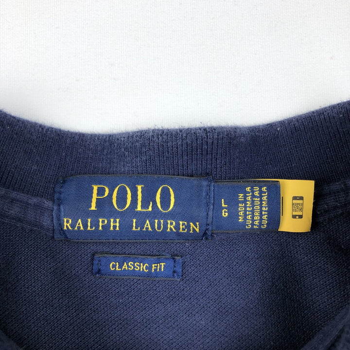 Ralph Lauren POLO RALPH LAUREN CLASSIC FIT short sleeve polo shirt for men size L cotton navy blue type Vintage Second Hand