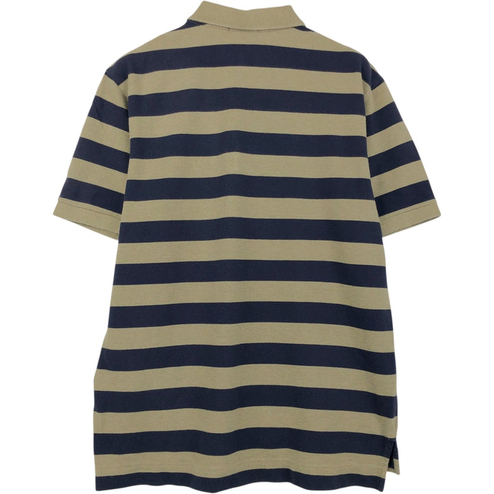 Nautica short-sleeved striped polo shirt (2000s/2000s) - Men's size M (approx.) cotton Khaki type Vintage Second Hand