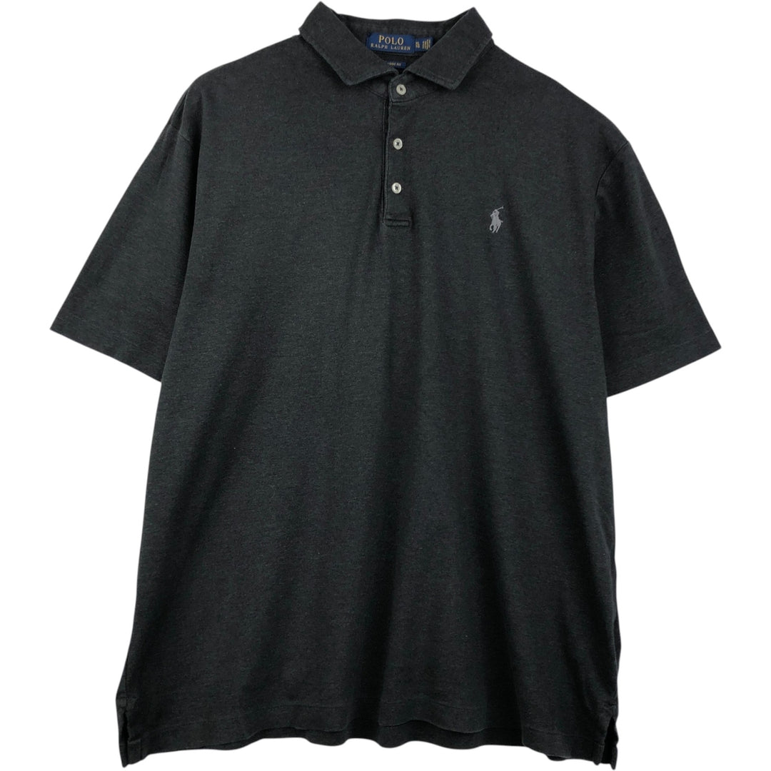 Ralph Lauren POLO RALPH LAUREN CLASSIC FIT short sleeve polo shirt men's XL equivalent cotton Charcoal Vintage Second Hand