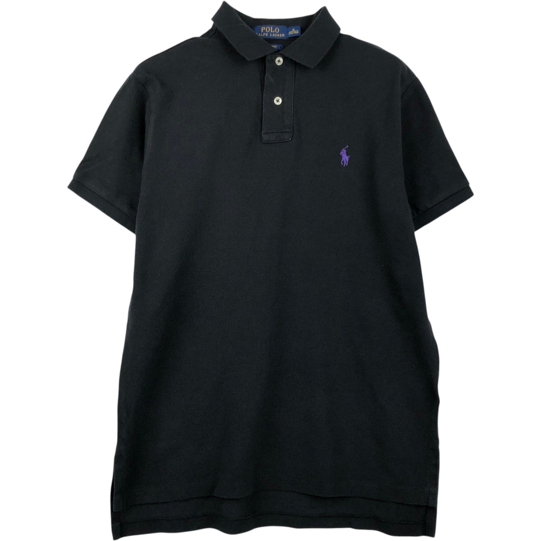Ralph Lauren POLO RALPH LAUREN CUSTOM FIT short sleeve polo shirt men's M equivalent cotton black type Vintage Second Hand