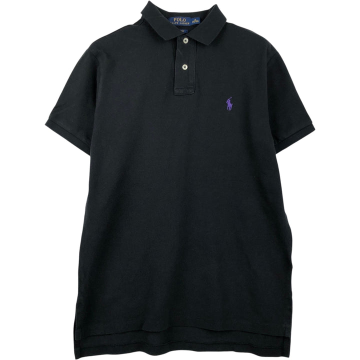 Ralph Lauren POLO RALPH LAUREN CUSTOM FIT short sleeve polo shirt men's M equivalent cotton black type Vintage Second Hand