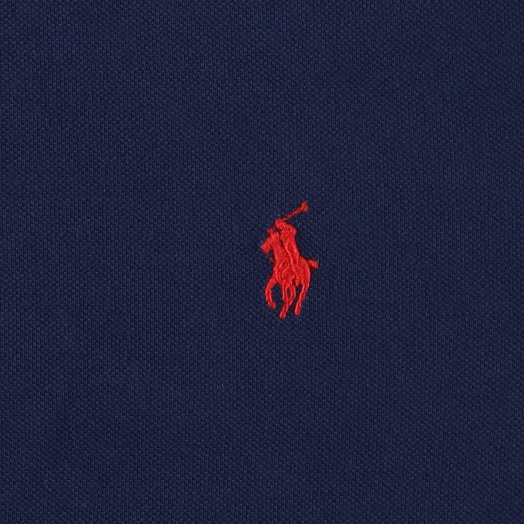 Ralph Lauren POLO RALPH LAUREN CUSTOM SLIM FIT short sleeve polo shirt, men's size L cotton navy blue type Vintage Second Hand