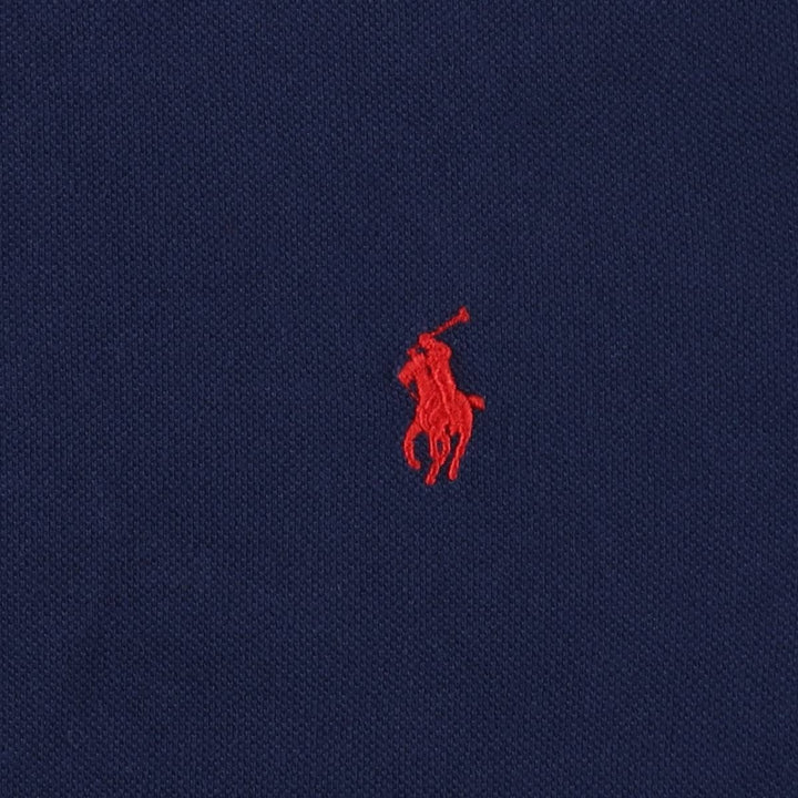 Ralph Lauren POLO RALPH LAUREN CUSTOM SLIM FIT short sleeve polo shirt, men's size L cotton navy blue type Vintage Second Hand