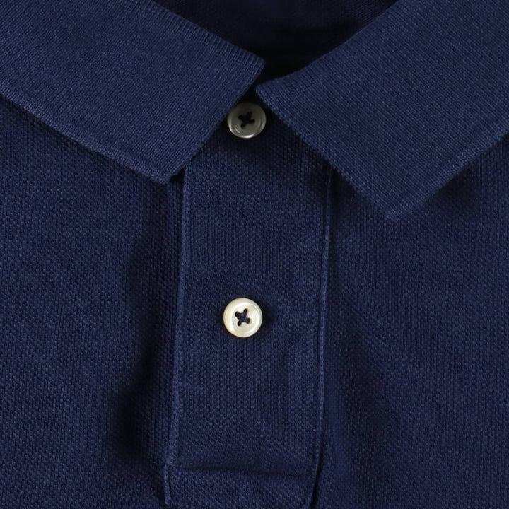 Ralph Lauren POLO RALPH LAUREN CUSTOM SLIM FIT short sleeve polo shirt, men's size L cotton navy blue type Vintage Second Hand