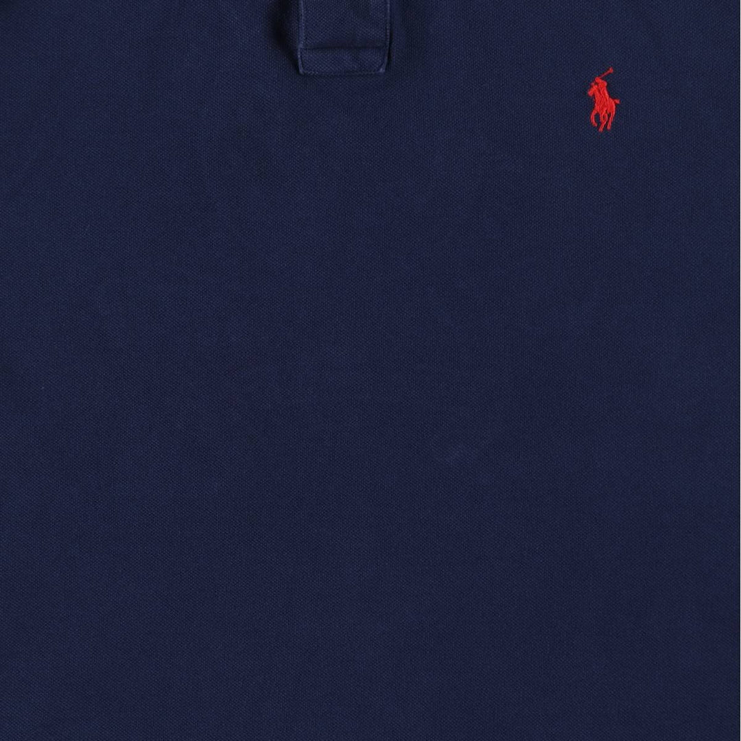 Ralph Lauren POLO RALPH LAUREN CUSTOM SLIM FIT short sleeve polo shirt, men's size L cotton navy blue type Vintage Second Hand