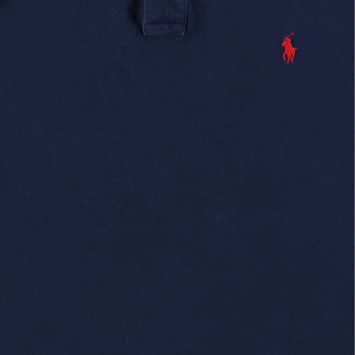 Ralph Lauren POLO RALPH LAUREN CUSTOM SLIM FIT short sleeve polo shirt, men's size L cotton navy blue type Vintage Second Hand