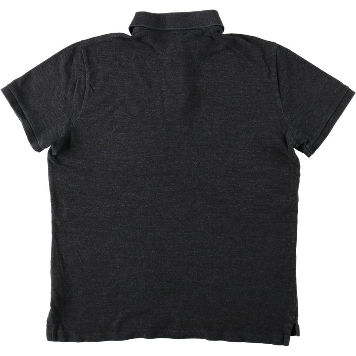 Ralph Lauren POLO RALPH LAUREN CUSTOM SLIM FIT short sleeve polo shirt, men's size L cotton black type Vintage Second Hand