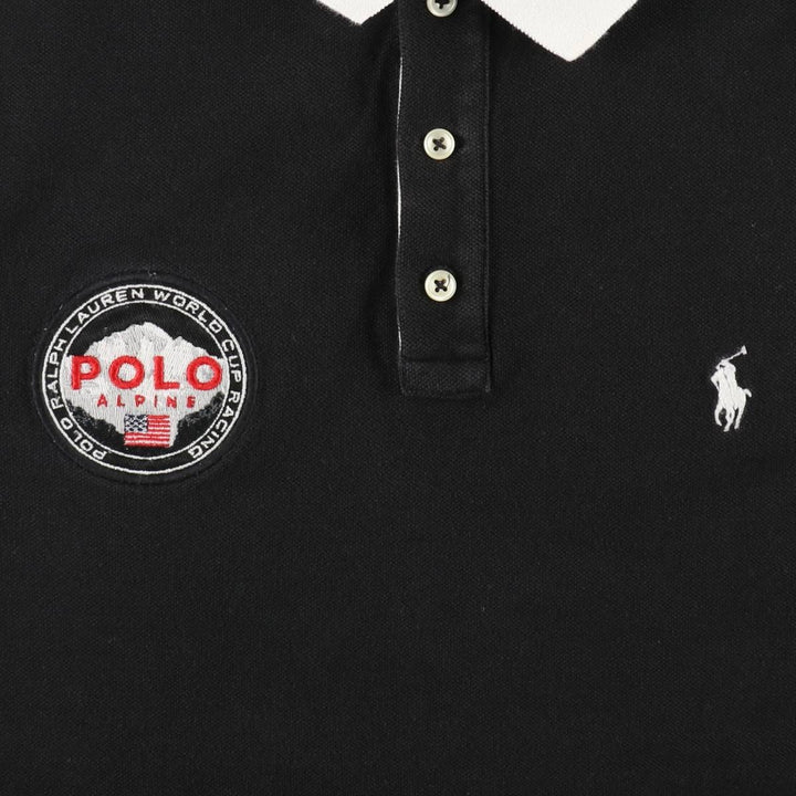 Ralph Lauren POLO RALPH LAUREN CUSTOM SLIM FIT short sleeve polo shirt men's size M cotton black type Vintage Second Hand