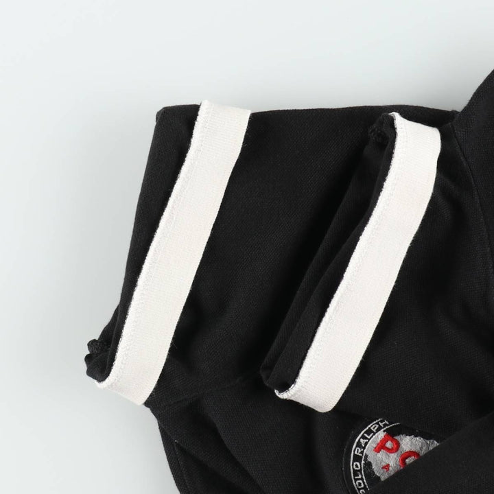 Ralph Lauren POLO RALPH LAUREN CUSTOM SLIM FIT short sleeve polo shirt men's size M cotton black type Vintage Second Hand